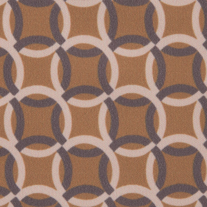 Italian Mustard and Beige Geometric Stretch Polyester Detail