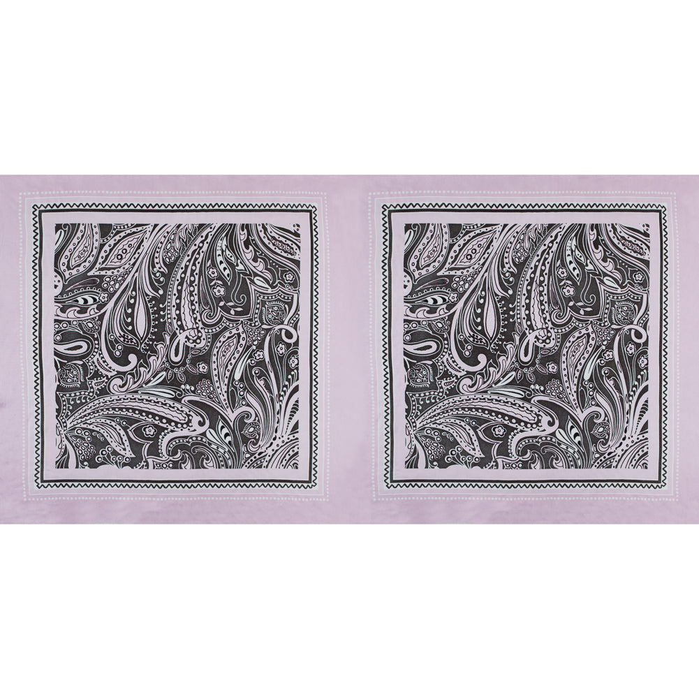 Lilac and Brown Paisley Border Printed Panel Full
