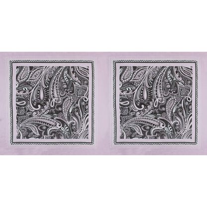 Lilac and Brown Paisley Border Printed Panel Full