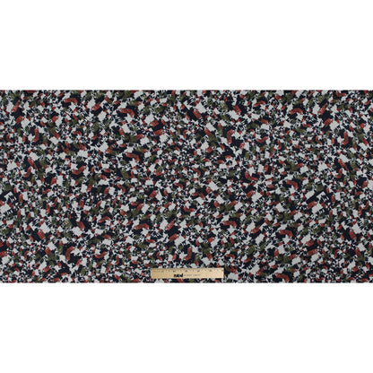 Jason Wu Navy, Burnt Orange and Green Abstract Silk Chiffon Full