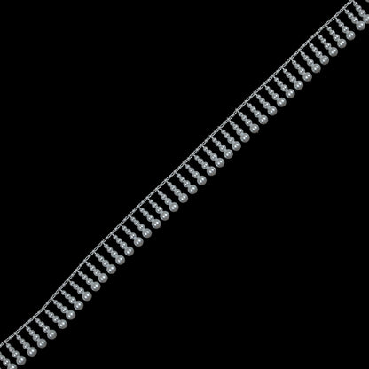 White Plastic Pearl Fringe - 1"