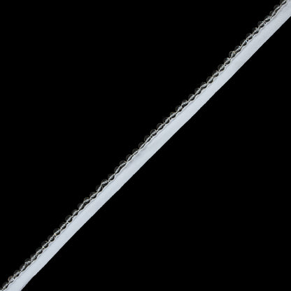 Clear Beaded Trim with a White Lip - 1.5"