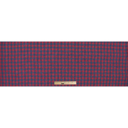 Red and Blue Plaid Sheer Linen Woven Full