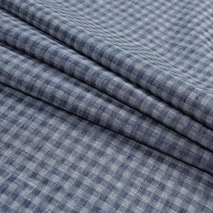 Blue Shepherd's Check Cotton Woven Folded