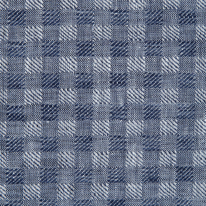 Blue Shepherd's Check Cotton Woven Detail
