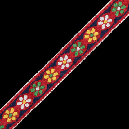 Red German Jacquard Ribbon - 0.625 - Detail