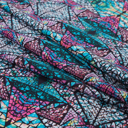 Stain Glass Caye UV Protective Compression Swimwear Tricot with Aloe Vera Microcapsules Folded