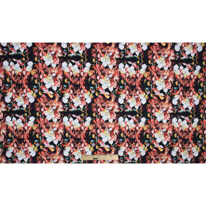 Warm Floral Caye UV Protective Compression Swimwear Tricot with Aloe Vera Microcapsules Folded