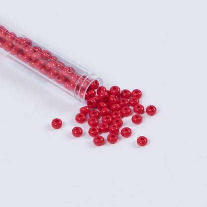Red Opaque Czech Seed Beads - Size 2