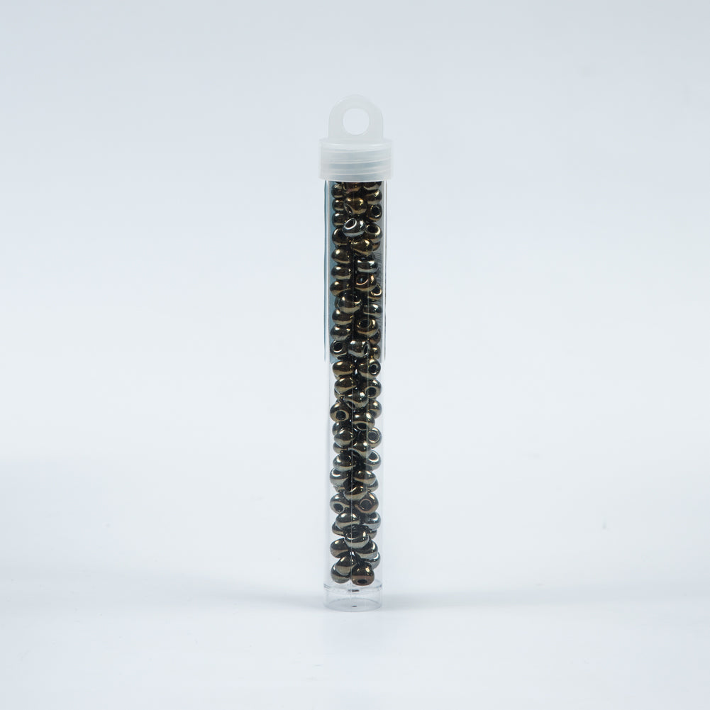 Brown Iris Opaque Czech Seed Beads - Size 2 Detail