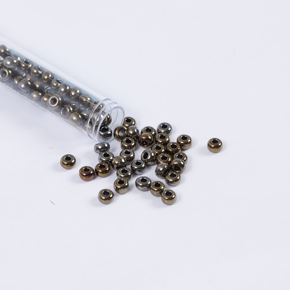 Brown Iris Opaque Czech Seed Beads - Size 2