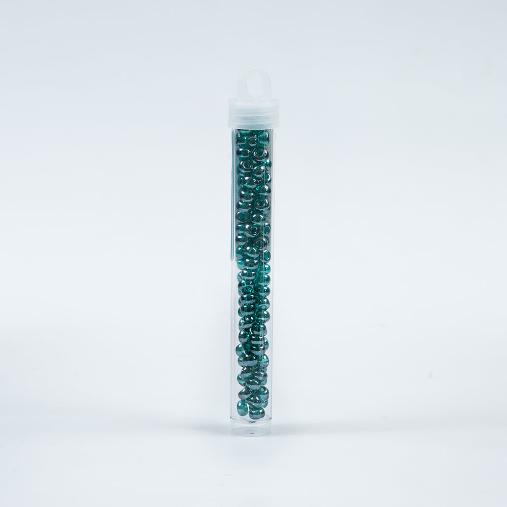 Shiny Teal Green Czech Seed Beads - Size 2 Detail