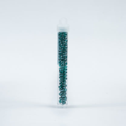 Shiny Teal Green Czech Seed Beads - Size 2 Detail