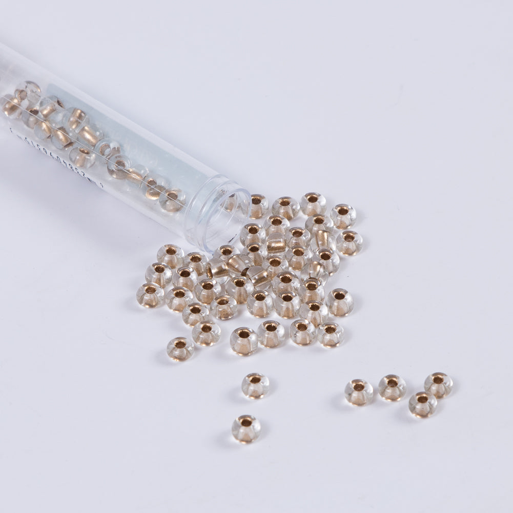 Gold Lined Crystal Czech Seed Beads - Size 2