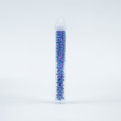 Purple Lined Aqua Czech Seed Beads - Size 2 - Detail