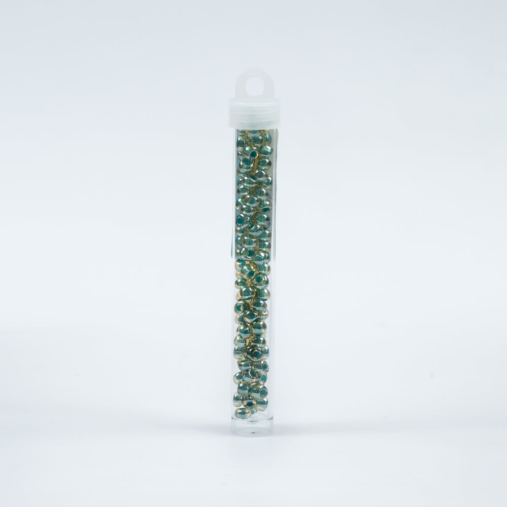 Green Lined Topaz Czech Seed Beads - Size 2 - Detail
