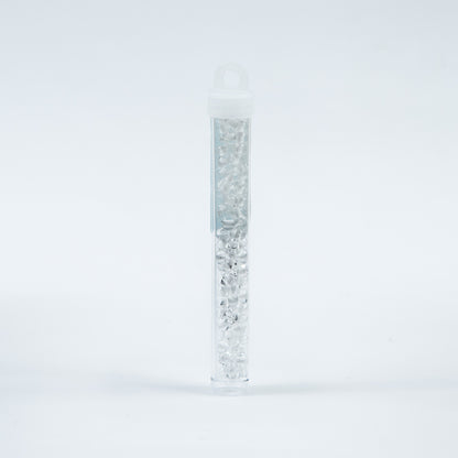 White Lined Crystal Czech Seed Beads - Size 2 Detail