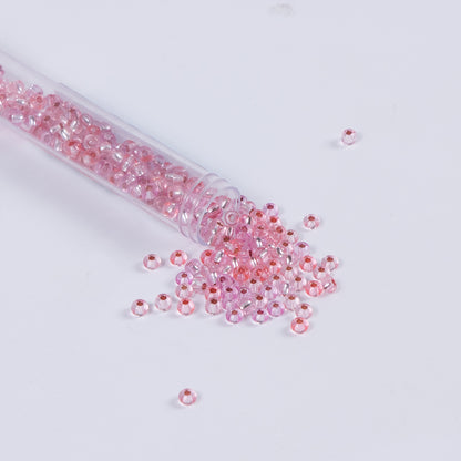 Silver Lined Pink Czech Seed Beads - Size 6