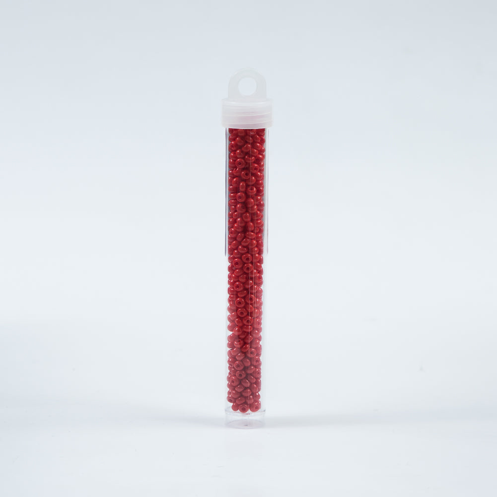 Light Red Opaque Czech Seed Beads - Size 6 Detail