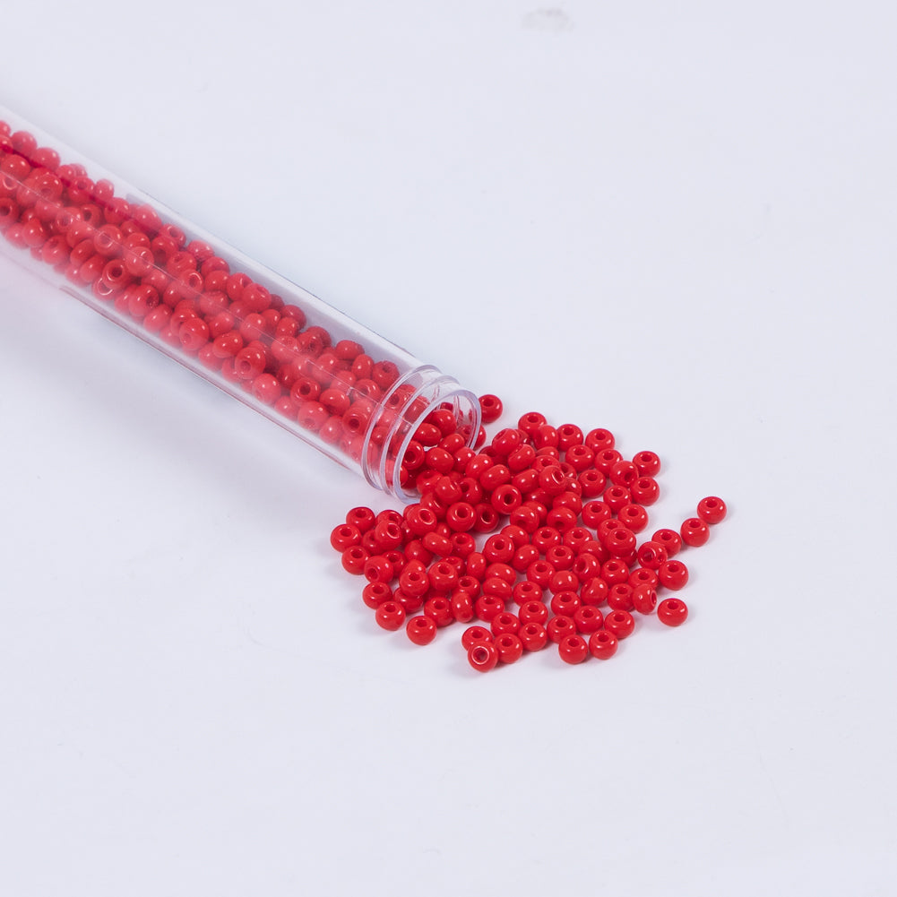 Light Red Opaque Czech Seed Beads - Size 6