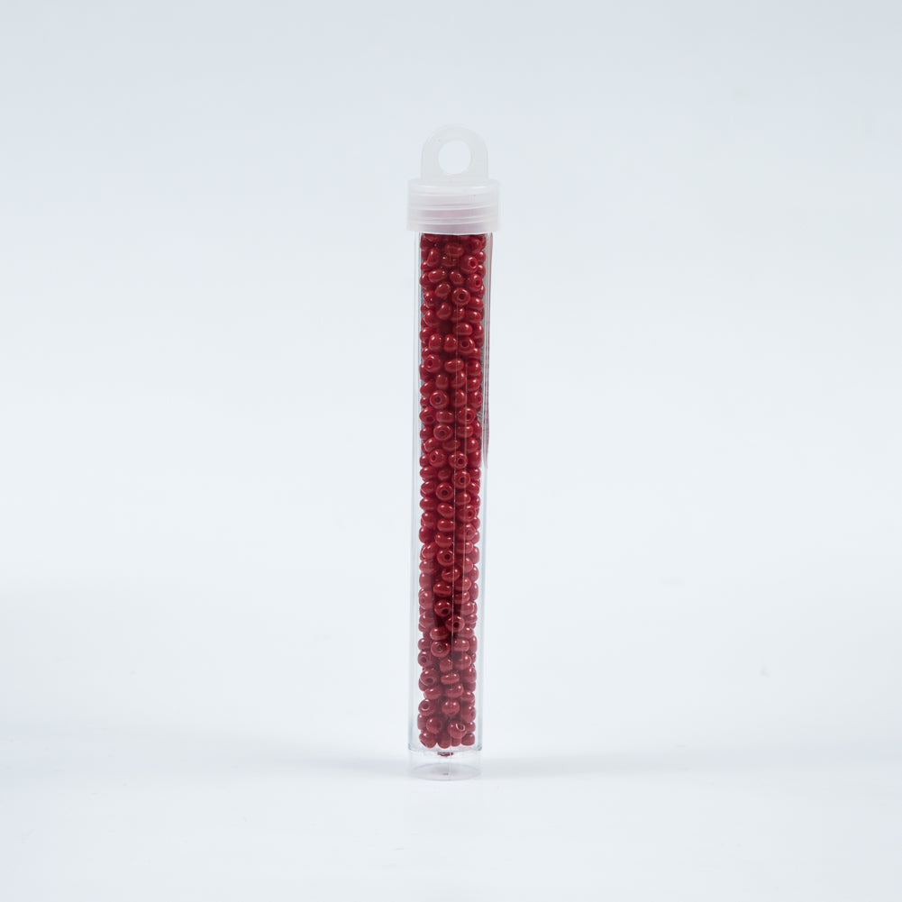 Medium Red Opaque Czech Seed Beads - Size 6 Detail
