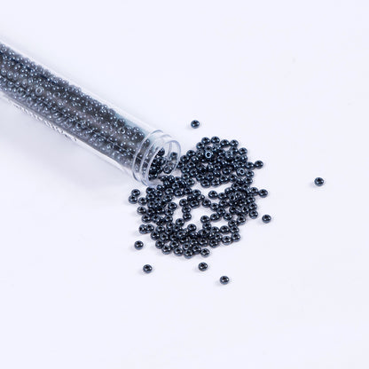 Metallic Gunmetal Czech Seed Beads - Size 8