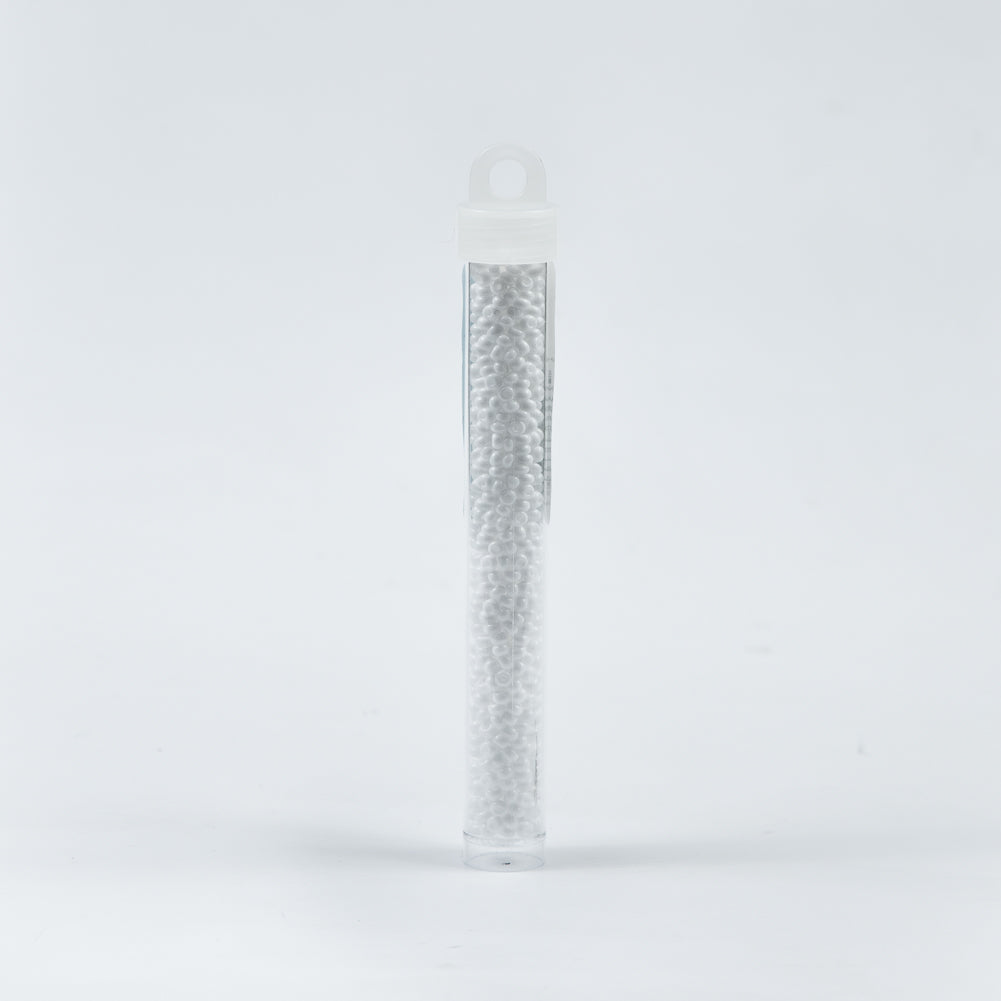 White Opaque Czech Seed Beads - Size 8 - Detail