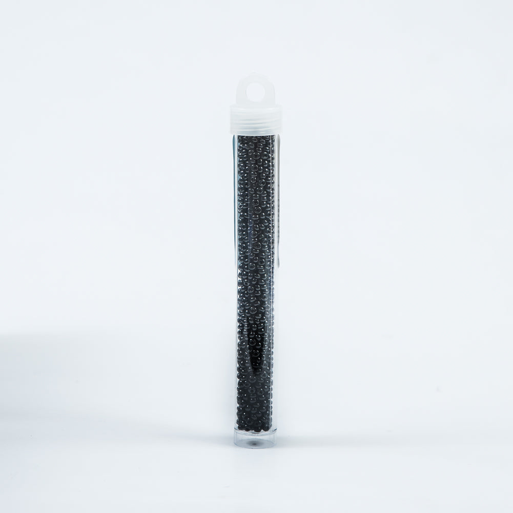 Black Opaque Czech Seed Beads - Size 8 Detail