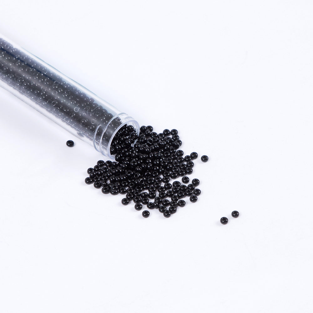 Black Opaque Czech Seed Beads - Size 8