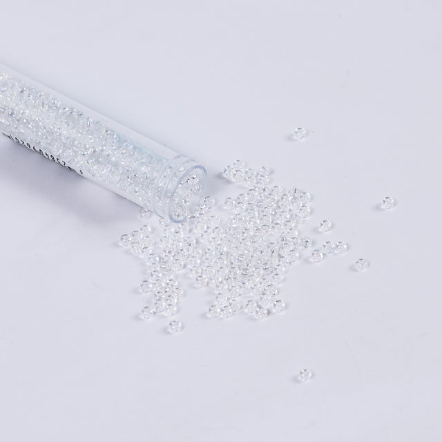 Clear Iridescent Czech Seed Beads - Size 8
