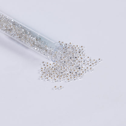 Silver Lined Clear Czech Seed Beads - Size 8