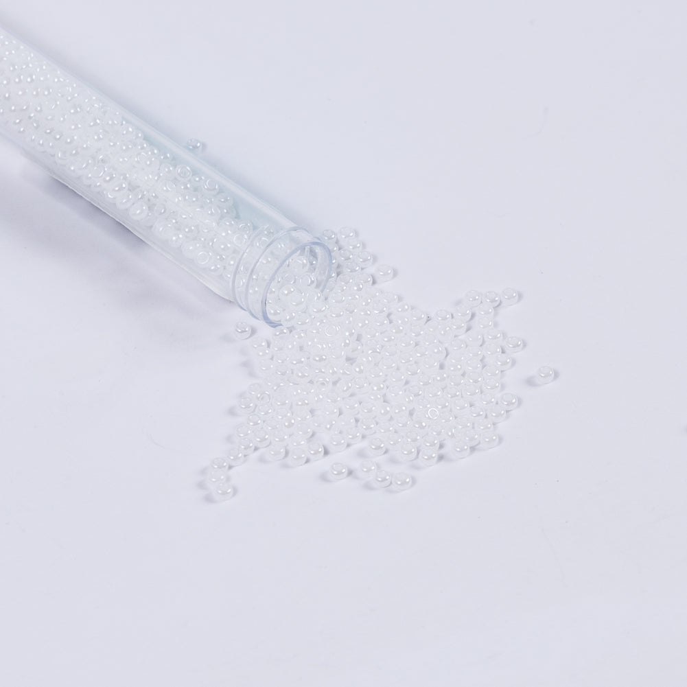 Pearl White Czech Seed Beads - Size 8