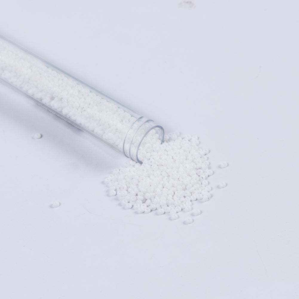 White Opaque Czech Seed Beads - Size 10