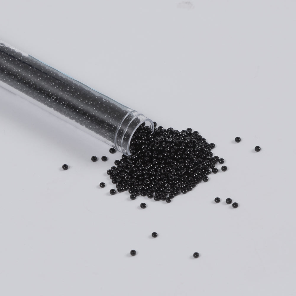 Black Opaque Czech Seed Beads - Size 10