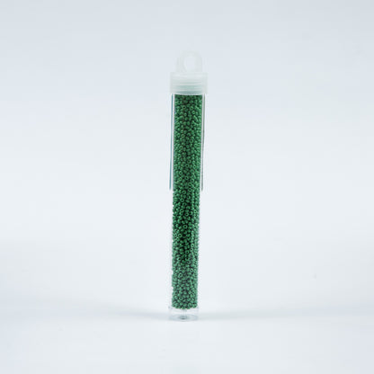 Medium Green Opaque Czech Seed Beads - Size 10 - Detail