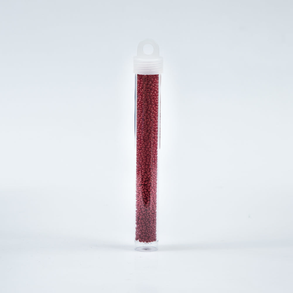 Dark Red Opaque Czech Seed Beads - Size 10 Detail