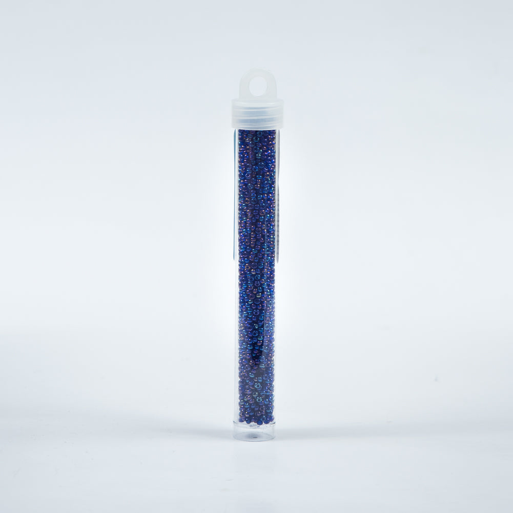 Navy Iridescent Czech Seed Beads - Size 10 Detail