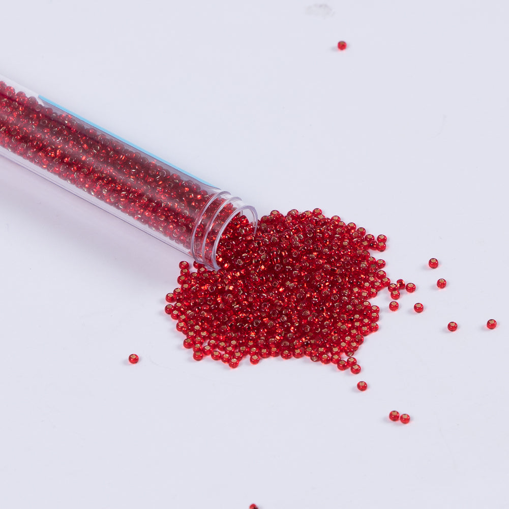 Light Red Clear Czech Seed Beads - Size 10
