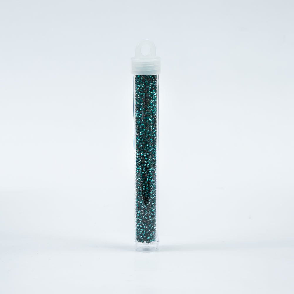 Teal Green Clear Czech Seed Beads - Size 10 Detail