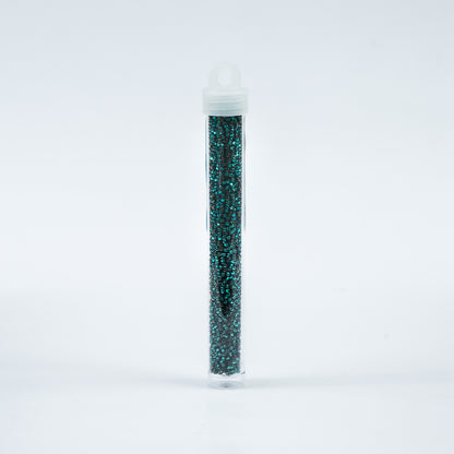 Teal Green Clear Czech Seed Beads - Size 10 Detail