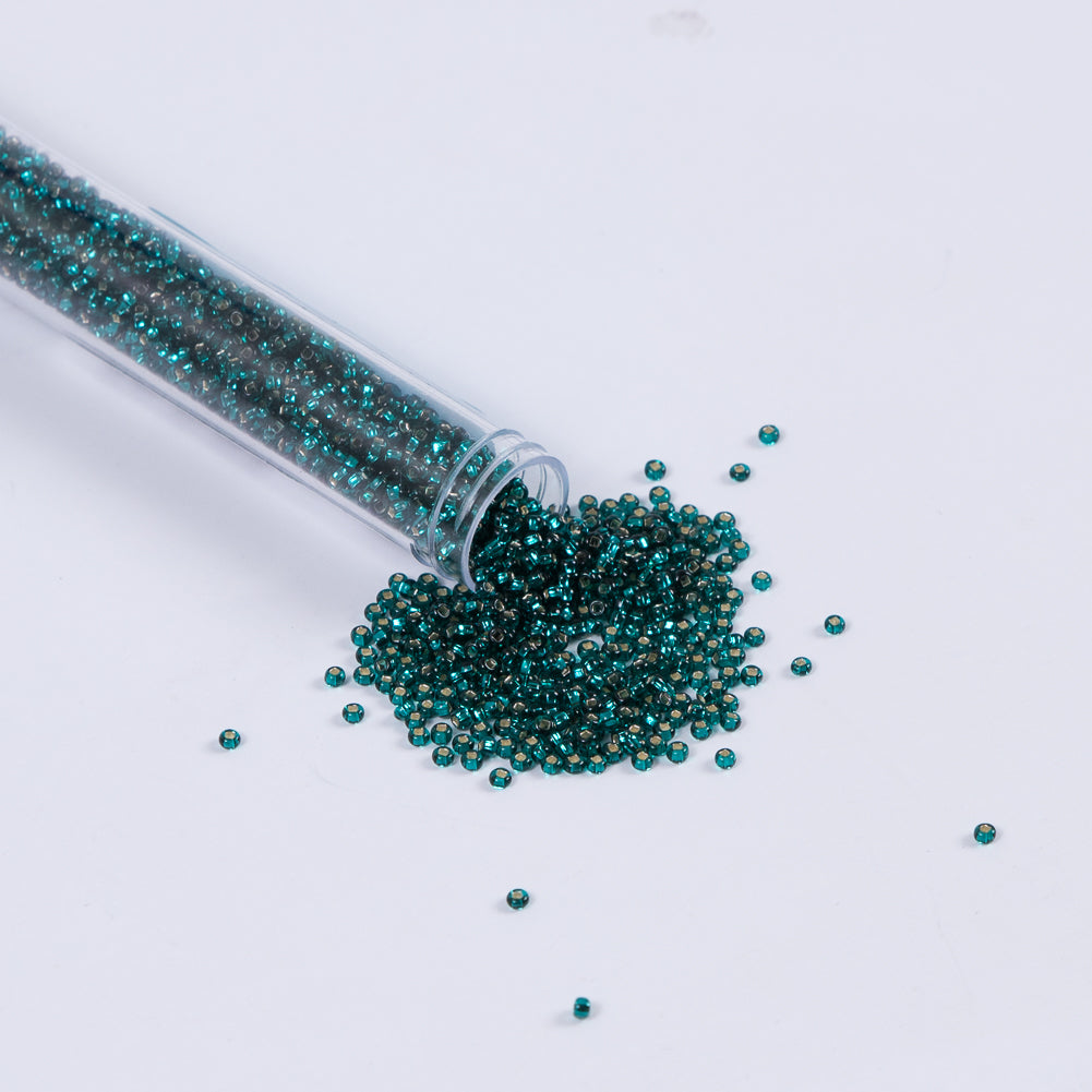 Teal Green Clear Czech Seed Beads - Size 10