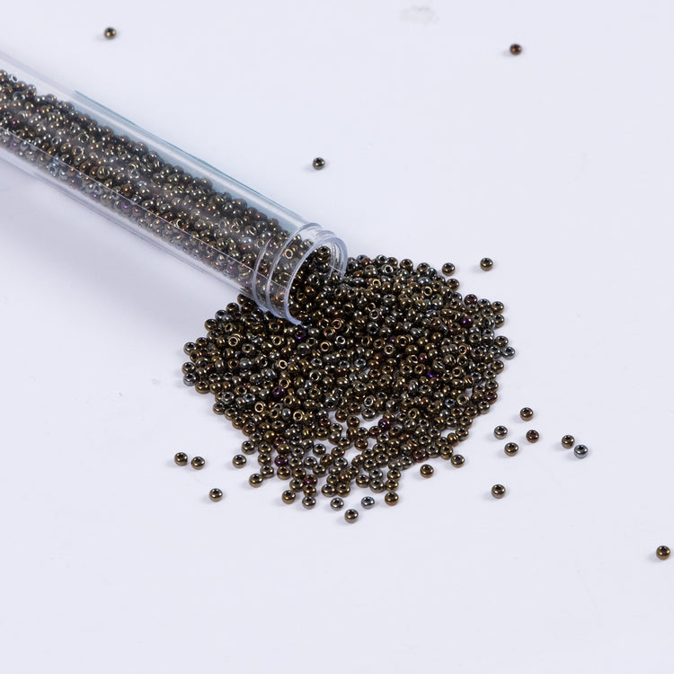 template--25130090922057__main-Iris Brown Iridescent Czech Seed Beads - Size 10