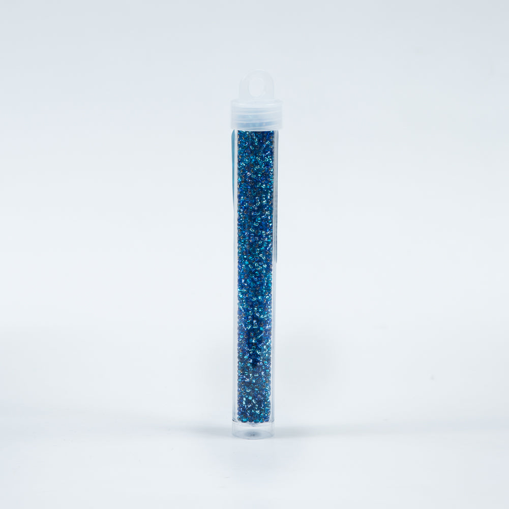 Silver Lined Aqua Mixed Czech Seed Beads - Size 10 Detail