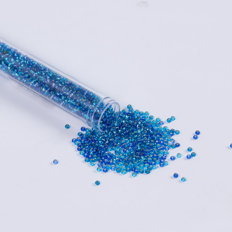 template--25130090922057__main-Silver Lined Aqua Mixed Czech Seed Beads - Size 10