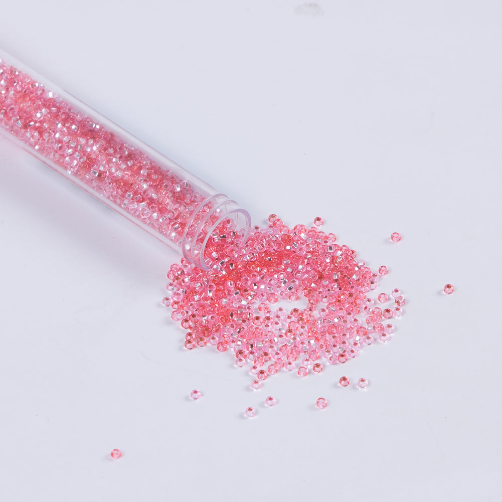 Pink Clear Czech Seed Beads - Size 10
