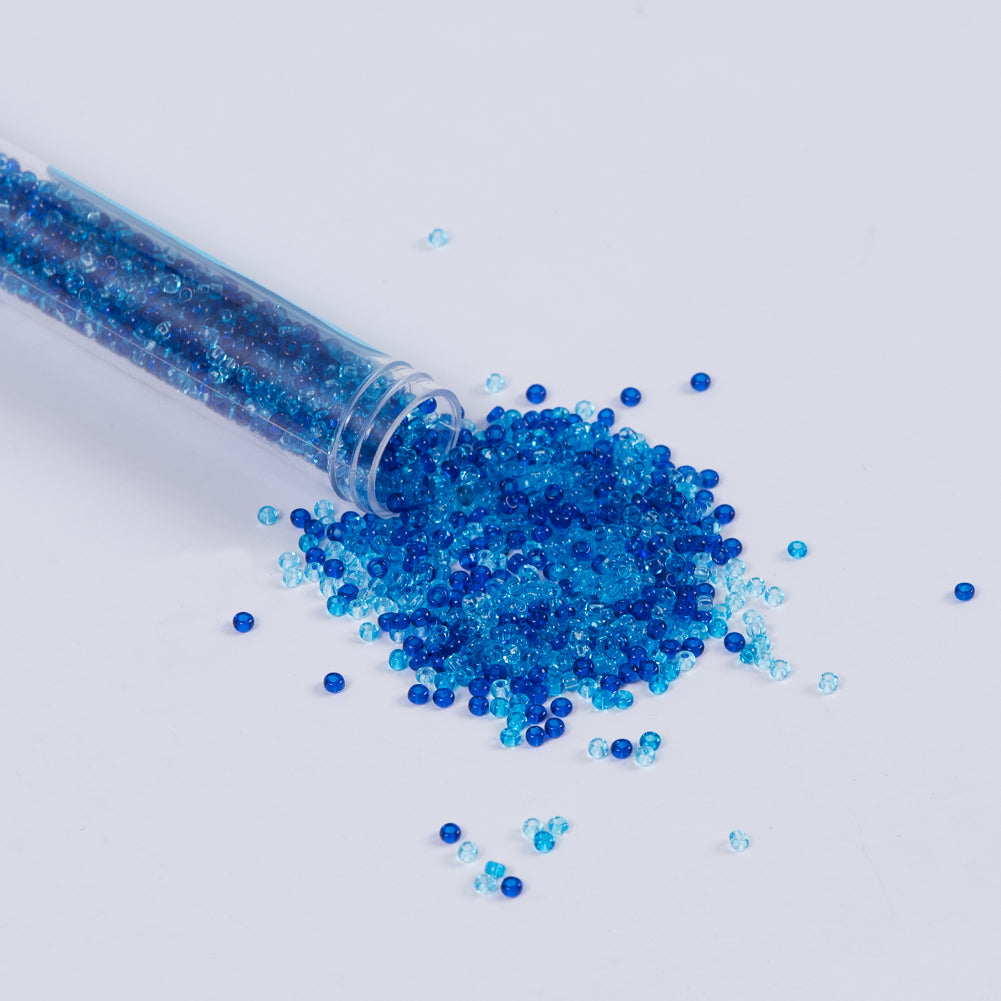 Clear Aqua Mixed Czech Seed Beads - Size 10