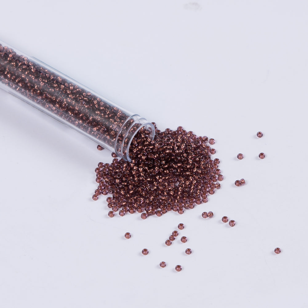 Copper Lined Amethyst Czech Seed Beads - Size 10