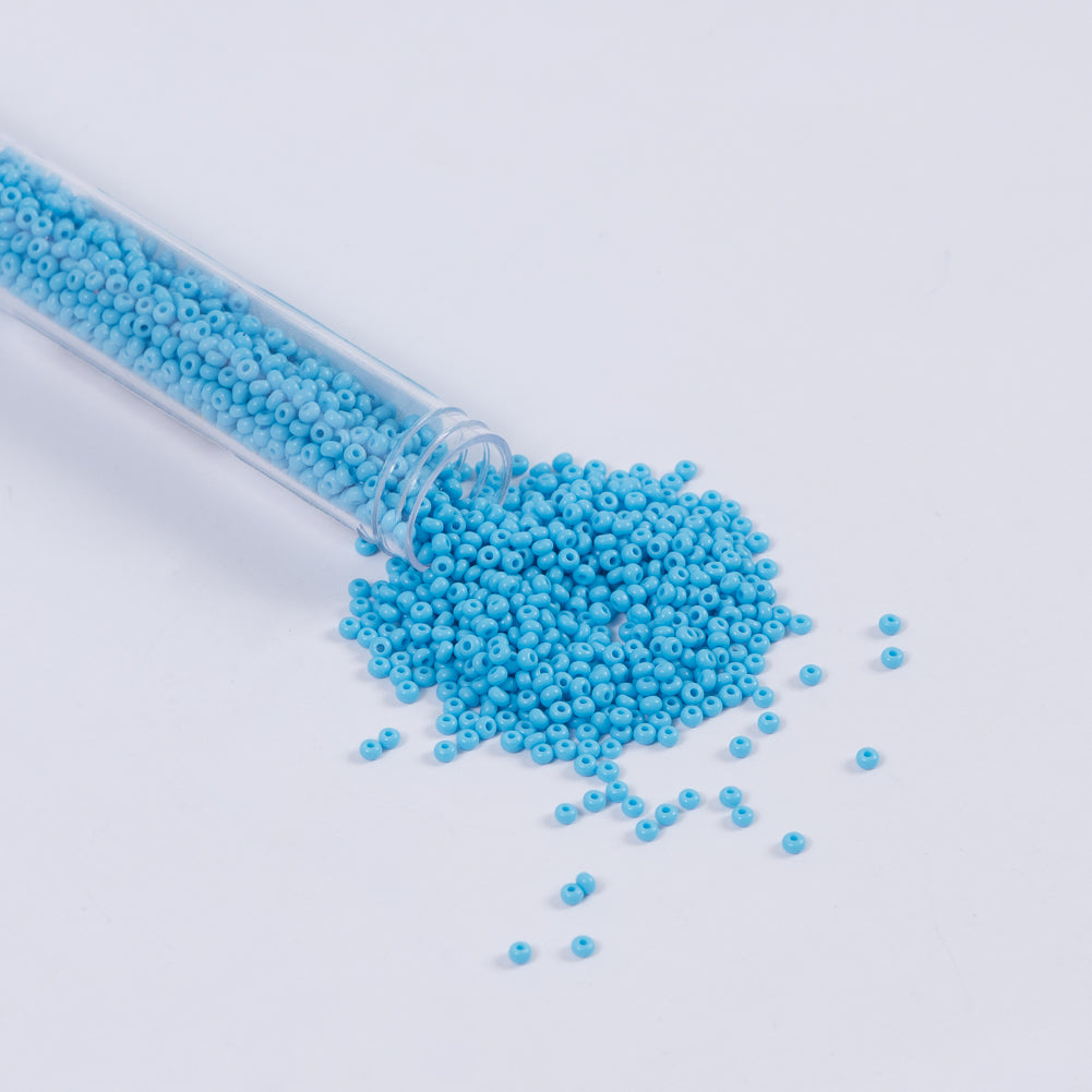 Light Blue Opaque Czech Seed Beads - Size 10