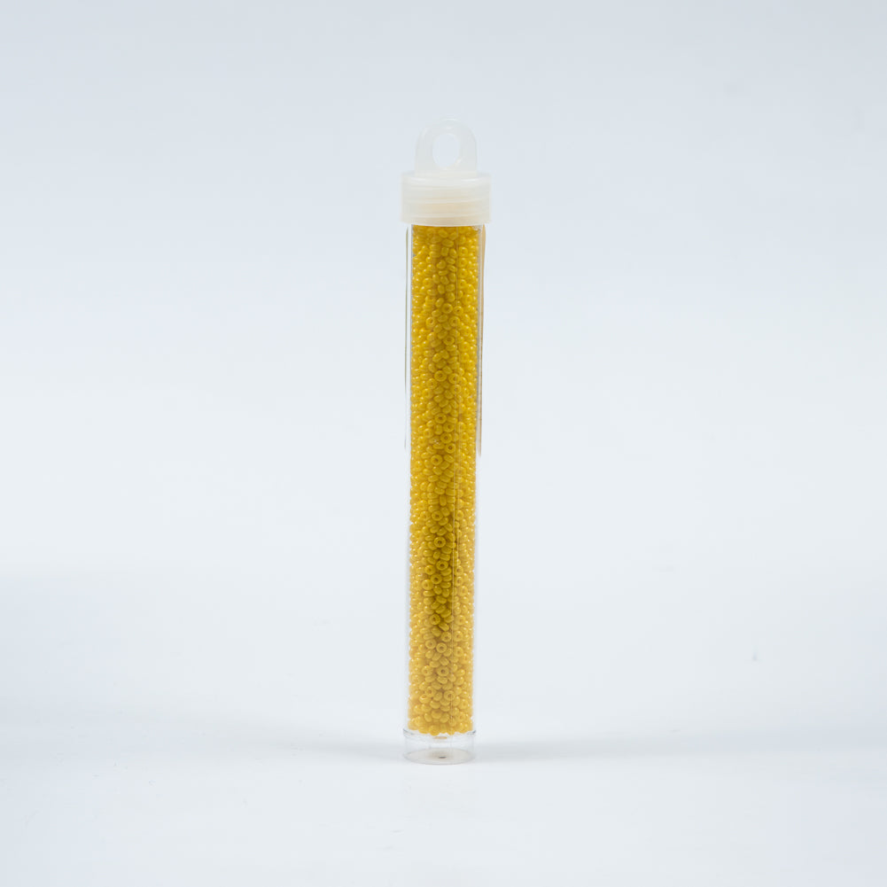 Golden Yellow Opaque Czech Seed Beads - Size 10 - Detail