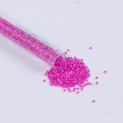 Fuchsia Clear Czech Seed Beads - Size 10